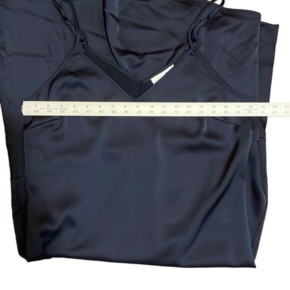 Sam Edelman womens slip dress 12 midi blue adjustable straps classic trendy gala - Picture 7 of 8